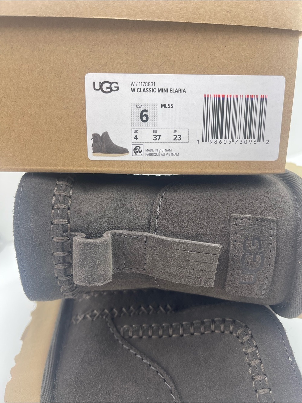 UGG Women’s Classic Mini Elaria Boots W1178831 MLSS Suede Sheepskin Booties - Picture 16 of 16